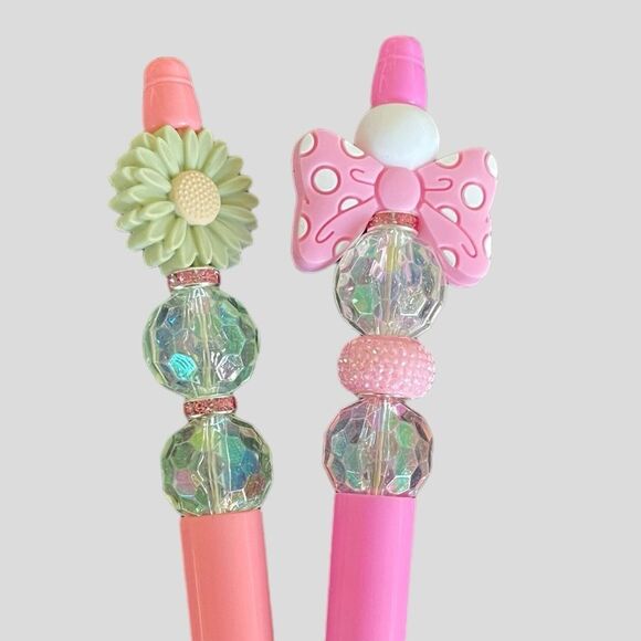 Beadable Pen Set of 2 Rhinestone Sparkle NEW - Picture 1 of 2